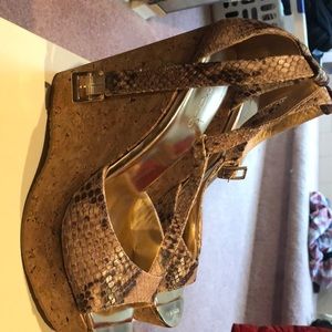 Jimmy Choo snake print wedges